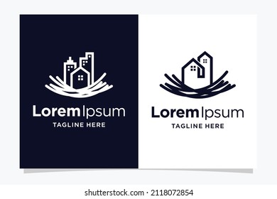 nest logo with house concept