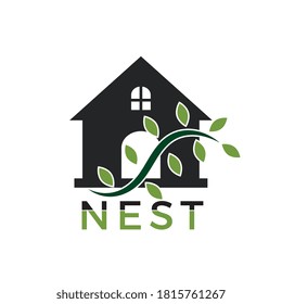Nest logo logotype template on white background