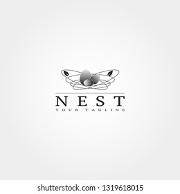 Nest logo template, vector logo, element, illustration