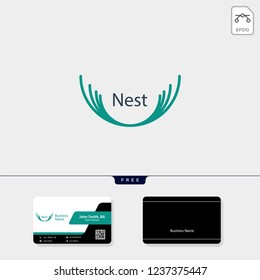 nest logo template vector illustration, free business card design template