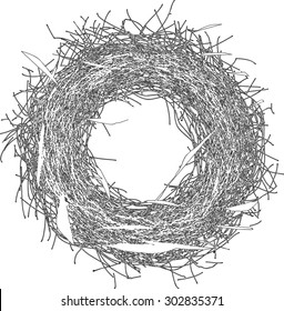 Nest on white background