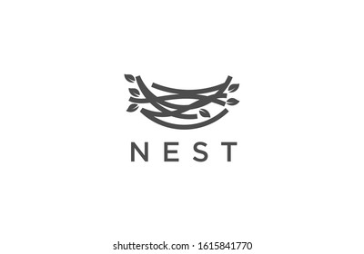 Nest outline logo design vector