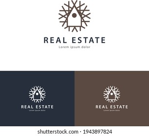 Nest Real Estate Creative Logo icon - Symbol vector - Home sweet home - Illustration - Emblem