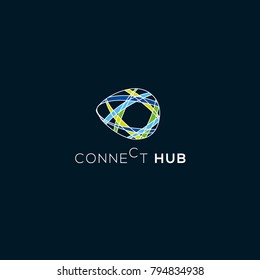 Nest vector logo. Connect emblem. Community sign