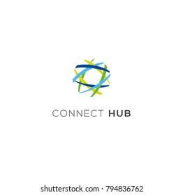 Nest vector logo. Connect emblem. Community sign