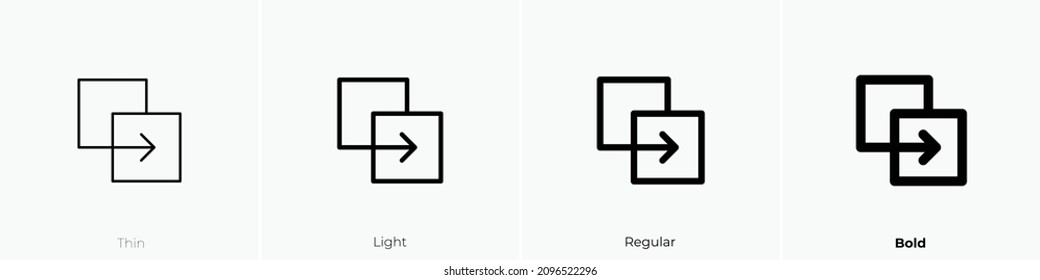 nested arrows icon. Thin, Light Regular And Bold style design isolated on white background