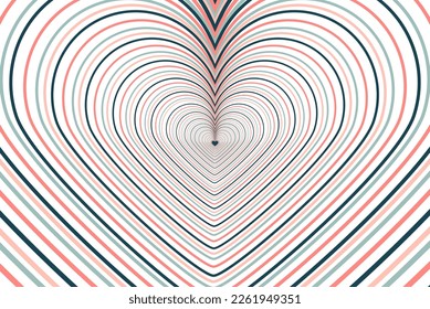 Fondo abstracto de corazones de crema azul anidada, formas repetidas, patrón de color pastel con corazones, diseño vectorial, concepto valentino o romántico, belleza o fondo de moda