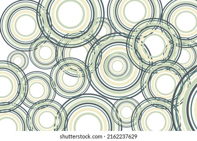 Nested circles abstract background with cream green gray color, circle background, colored geometric pattern abstract backdrop