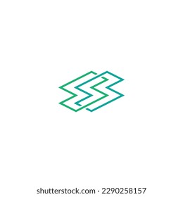 Logotipo de letra lineal anidada. Vector