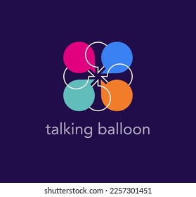 Nested speech bubble logo. meeting ideas. Unique color transitions. people logo template. vector