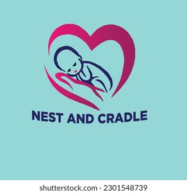 nesting baby vector logo design