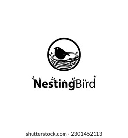 Nesting Bird Logo vector simple