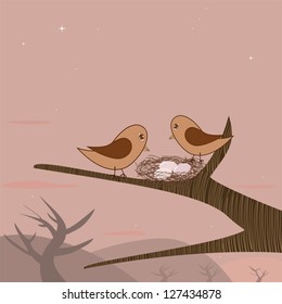 Nesting birds.