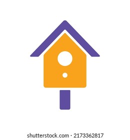 Nesting box or birds house vector icon. Graph symbol for pet and veterinary web site and apps design, logo, app, UI