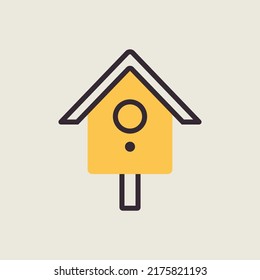 Nesting box or birds house vector icon. Graph symbol for pet and veterinary web site and apps design, logo, app, UI