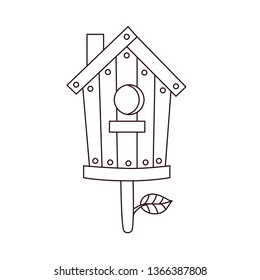 Nesting box doodle line vector icon black and white illustration