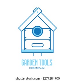 Nesting box vector illustration. Wooden bird house icon.