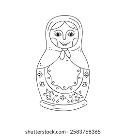 Nesting doll. Hand drawn clip art for your project.