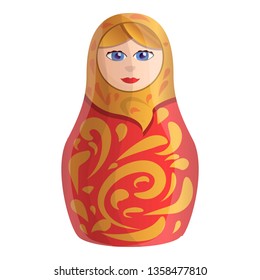 Nesting doll icon. Cartoon of nesting doll vector icon for web design isolated on white background