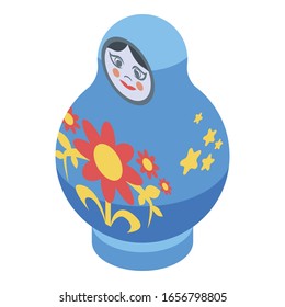 Nesting doll icon. Isometric of nesting doll vector icon for web design isolated on white background