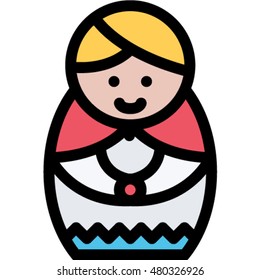 nesting doll outline icon