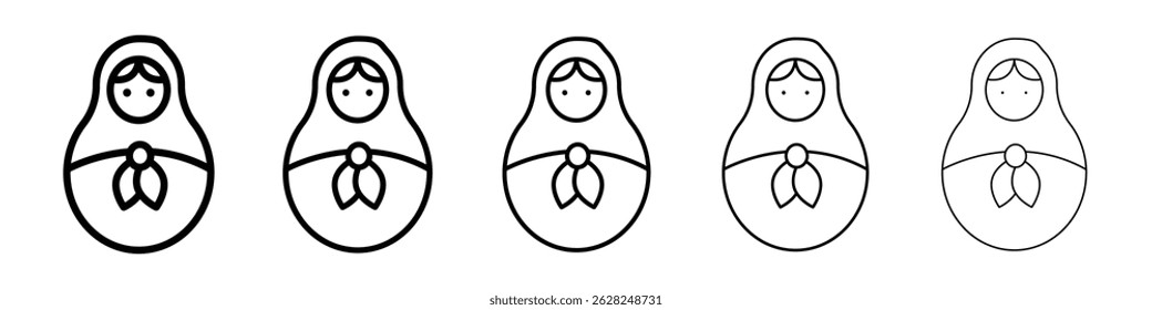 Nesting dolls icon in black. Vector illustration for graphic design