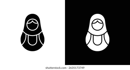 Nesting dolls icon in solid flat trendy design style.