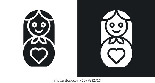 Nesting dolls icon symbol collection on white background.