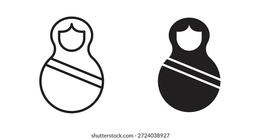 Aninhando ícones de bonecas, Vetor de linha. conjunto de símbolos sólidos