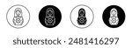Nesting dolls outlined icon vector collection.
