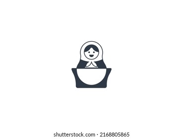 Nesting Dolls vector flat emoticon. Isolated Matryoshka illustration. Russian Dolls icon