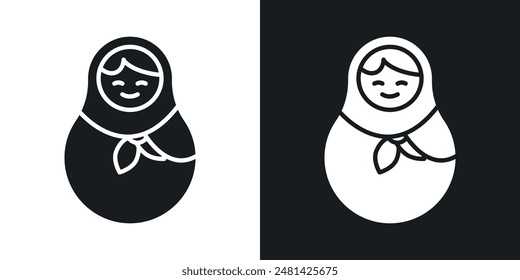 Icono de Vector de muñecas de anidamiento en color negro.