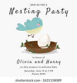 Nesting Party background flyer invitation card