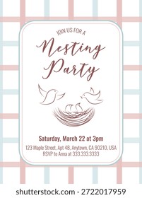 Cartel de invitación de fiesta con arco iris. Ilustración vectorial colores pastel