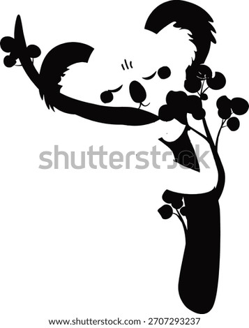 Nestled gently against the rough bark of a eucalyptus tree, a small koala clings with a tender embrace that radiates pure adorableness. Its soft, rounded ears frame a face marked by a button-like nose