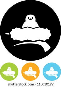 Nestling in Nest - Vector icon isolated