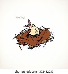 Nestling, vector animal