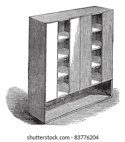 Nests boxes of pigeons, vintage engraved illustration. Trousset encyclopedia (1886 - 1891).