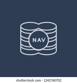 Net asset value icon. Trendy flat vector line Net asset value icon on dark blue background from Business  collection. 