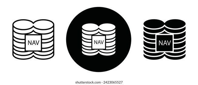 Net asset value outline icon collection or set. Net asset value Thin vector line art