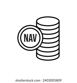 Net asset value vector line icon illustration