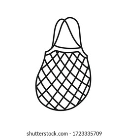 net bag doodle icon, vector illustration