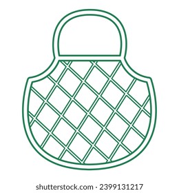 Net bag line art. Vektorgrafik mit Nachhaltigkeits-Thema und Line Art Vektorstil. Bearbeitbares Vektorelement.