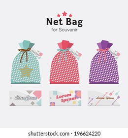  Net Bag For Souvenir. Mockup - Vector