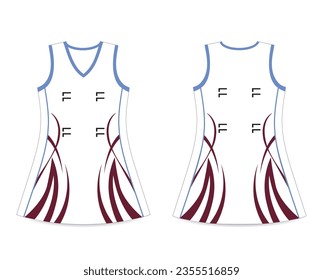 Net Ball women Dresses Sublimated Mock up illustration templates vectors