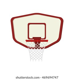 net basketball board sport ball basket front equipment hoop vector illustration isolated