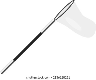 Net for catching butterflies, illustration, vector on a white background.