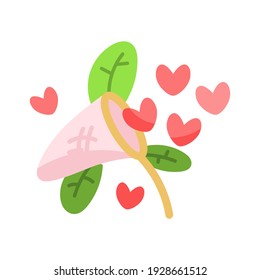 Net catching hearts. Valentines day - Vector illustration
