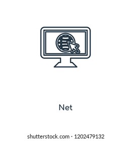 Net concept line icon. Linear Net concept outline symbol design. This simple element illustration can be used for web and mobile UI/UX.