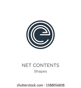 Net contents icon vector. Trendy flat net contents icon from shapes collection isolated on white background. Vector illustration can be used for web and mobile graphic design, logo, eps10